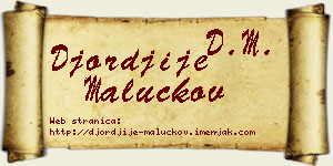 Đorđije Maluckov vizit kartica